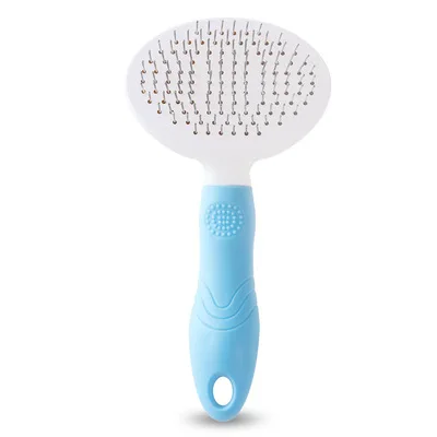 

Factory price stainless steel pet needle cleaning brush automatic hair removal pet cleaning massage brush supplies