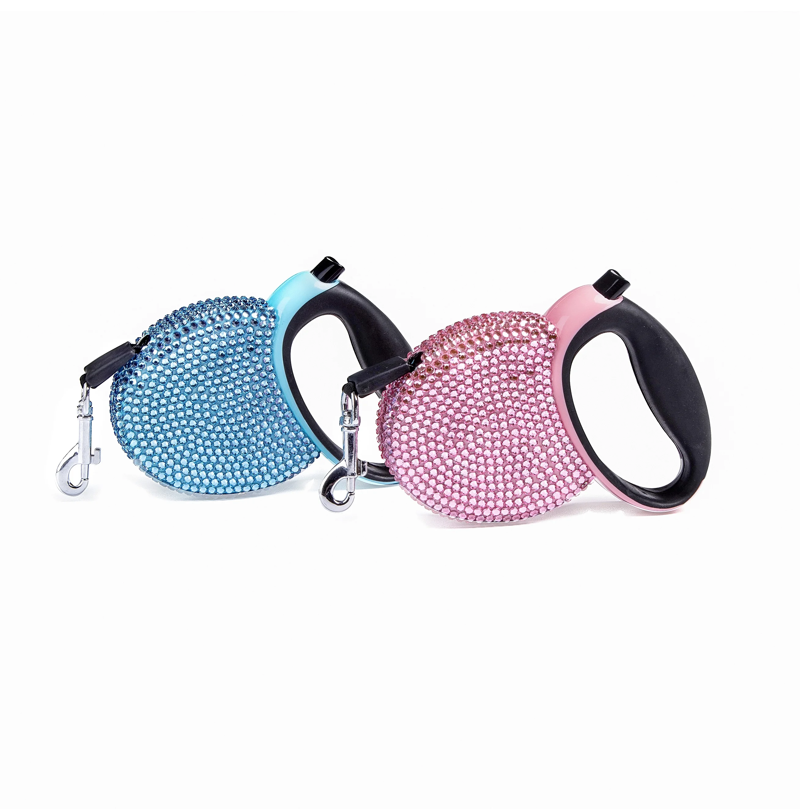 

Pretty bling bling hot sale cute pro retractable dog leash crystal retractable dog leashes