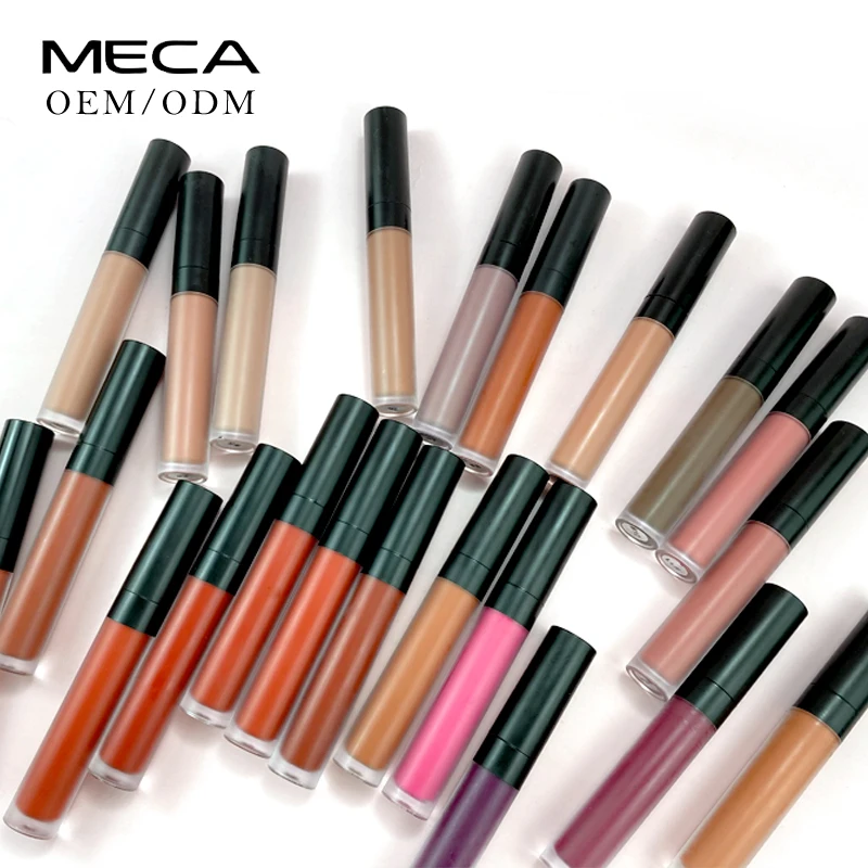 

New arrival custom logo high pigment velvet matte liquid lipstick private label vegan lip gloss, 24colors