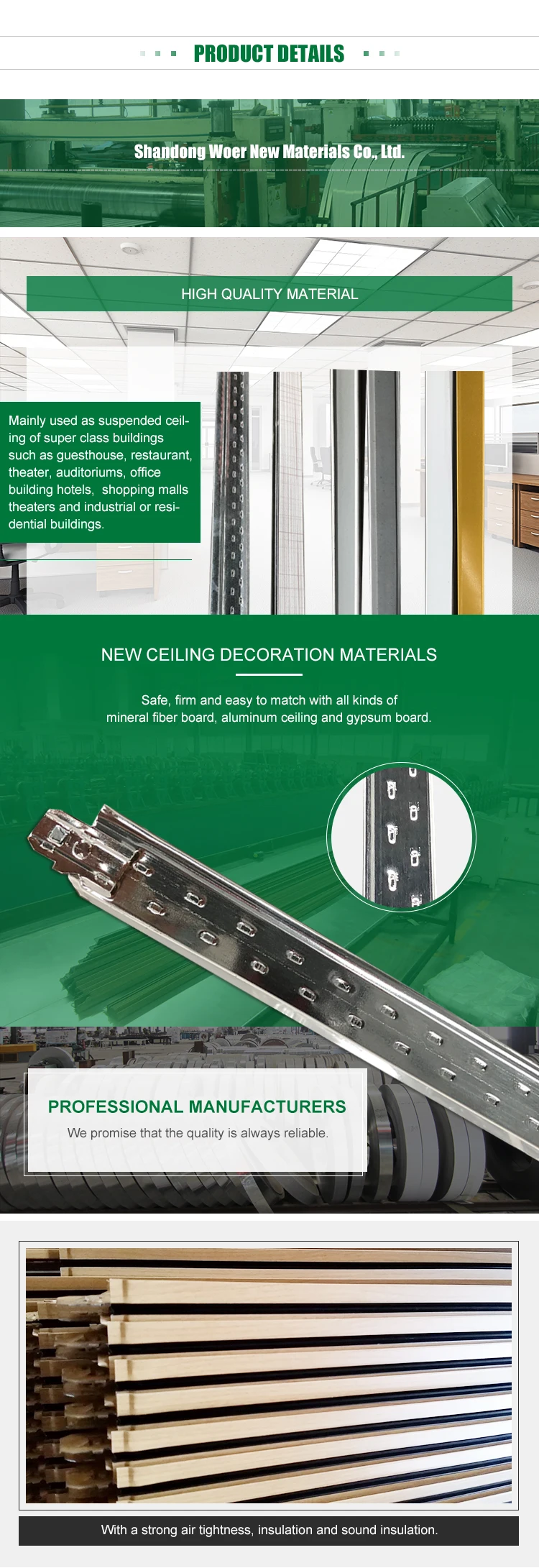 Suspended Galvanized Ceiling T Grid False Ceiling, Tbar Components Keel/Iron Net for Gypsum