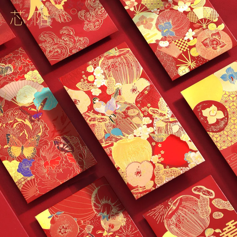 

6 Pieces Chinese New Year Gift Red envelopes Packet Pocket Pouch 2023 Lunar New Year Spring Festival