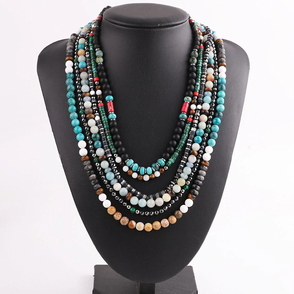 

New Cute Fashion Jewelry Necklace Natural Stone Bead Choker Necklace For Women JNK9366