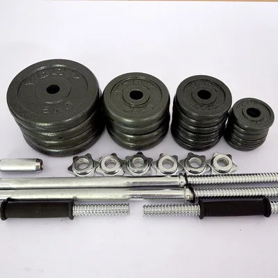 

IN STOCK DROP SHIPPING 50kg Home Barbell Gym Equipment Dumbbell Set Barbe, Silver