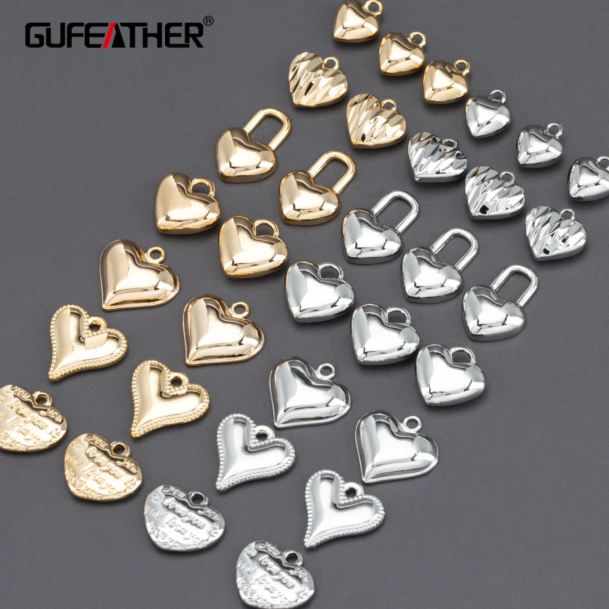 

MA78 jewelry accessoriesnickel free18k gold rhodium platedcoppercharmsjewelry makingdiy heart pendants10pcs/lot