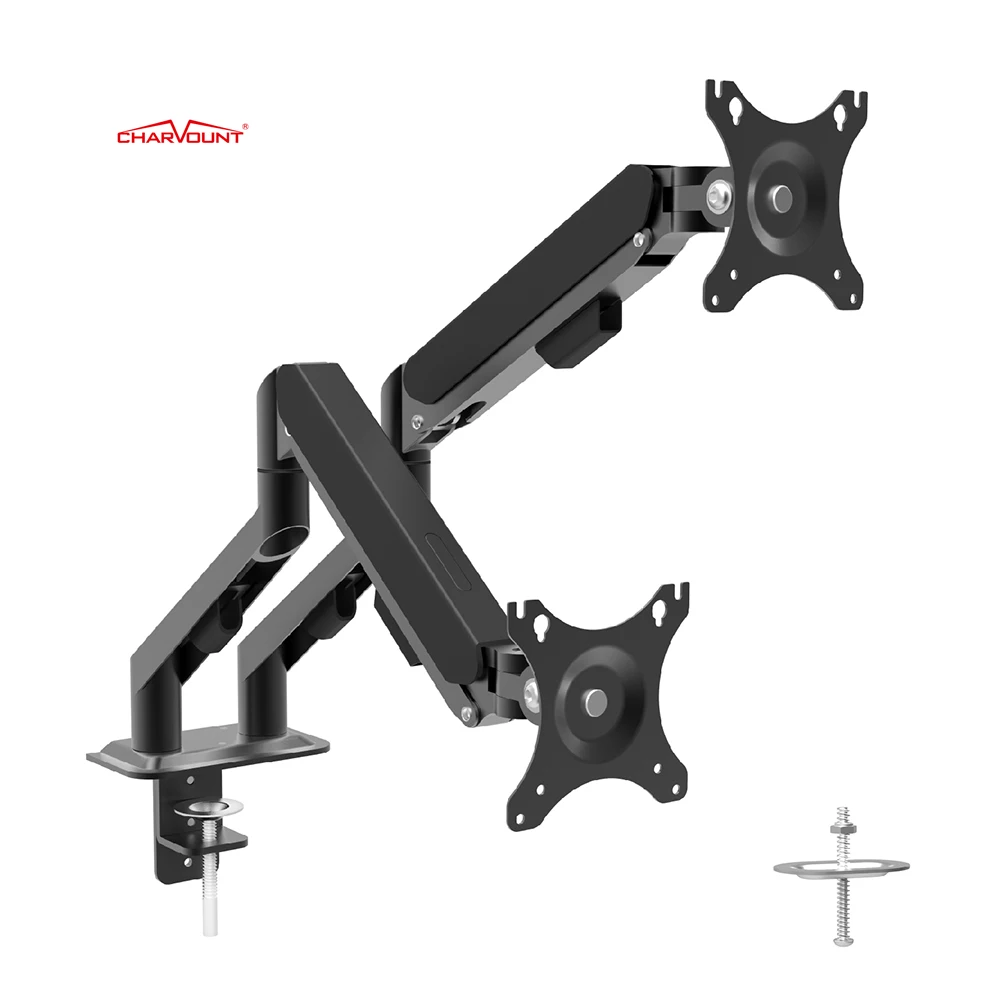 

Charmount Professional Supply 360 Degrees Rotation Monitor Stand Gas Spring Height Adjustable Monitor Mount Dual Monitor Arm