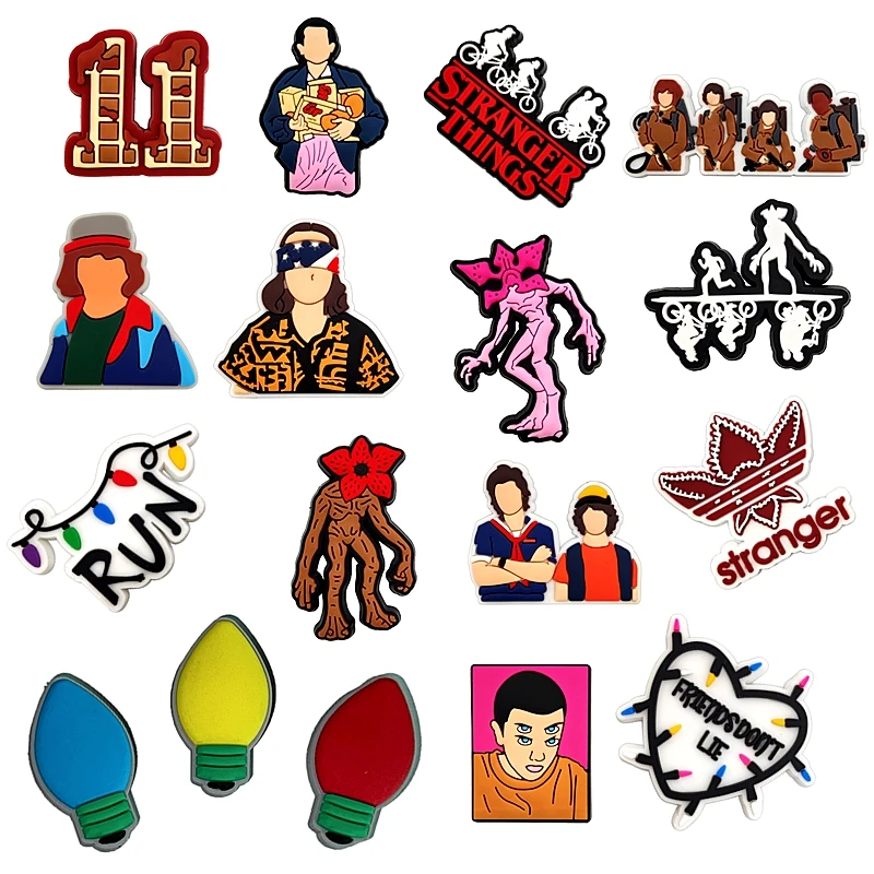 

New Hot Stranger Things 4 T Designs Croc Charms PVC Shoes charms for Clog