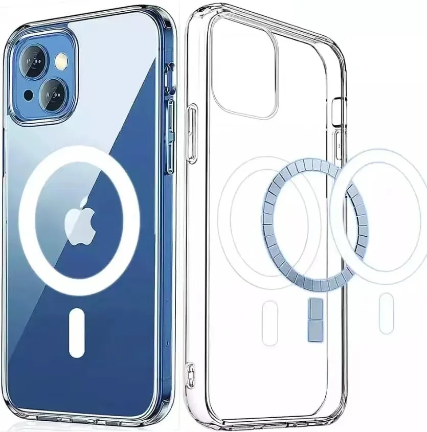 

Magnet Wireless Charging Clear Phone Case magesafe transparent Tpu pc Magnetic phone case For iPhone 15 14 13 12 11Pro Max cover