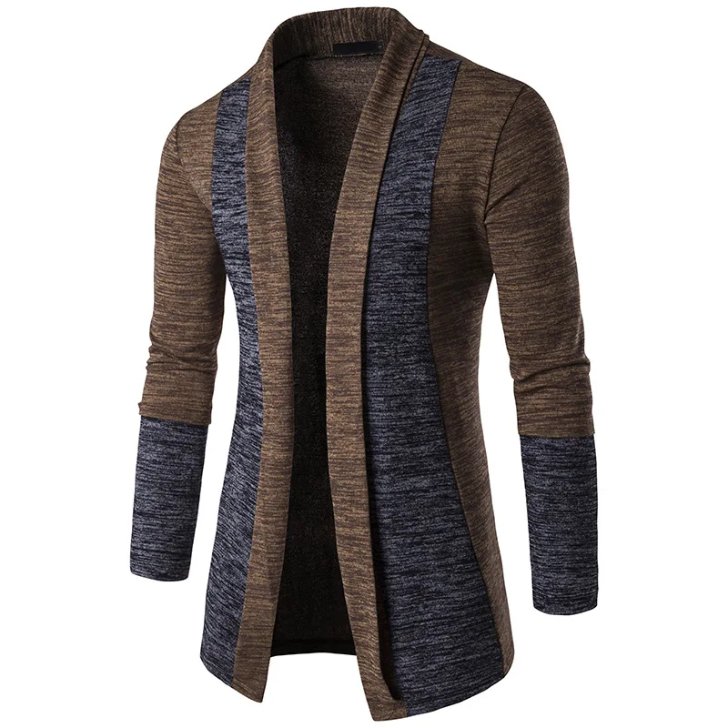 New Men's Fashion Sweatshirts Casual Stitching Slim Fit Cardigan