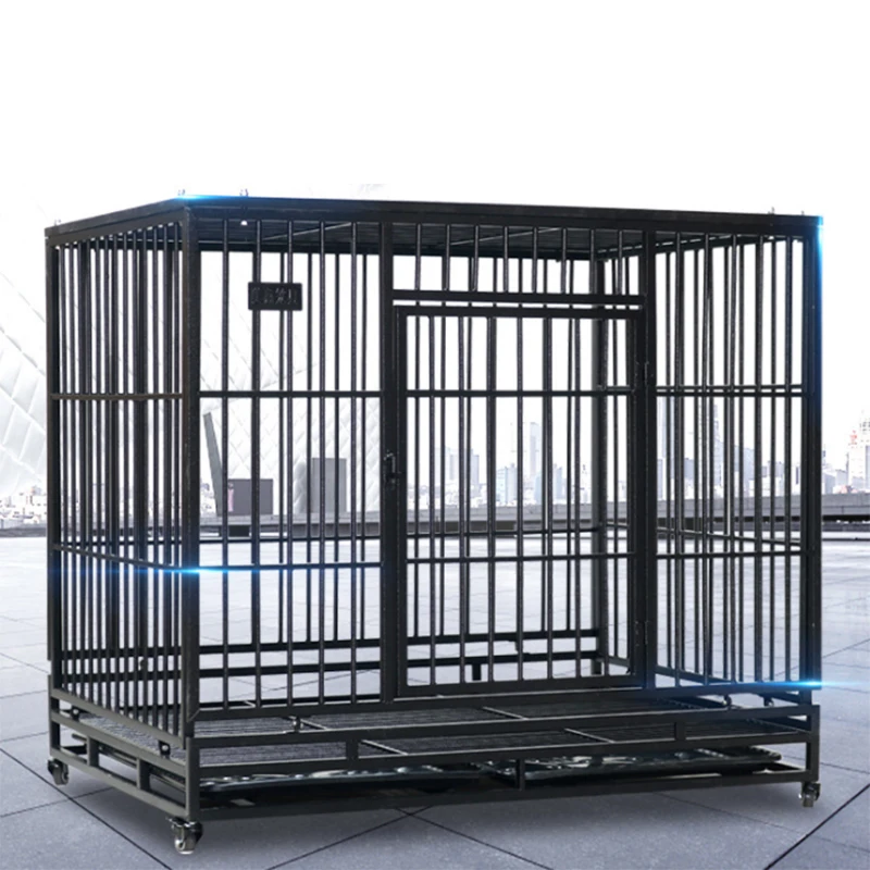 

Wholesale Custom Medium and large luxury galvanized tube cages for pet dog, Black/white