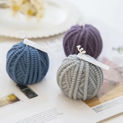 

T655 Gypsum handmade soap resin mold 3D single hole wool ball candle silicone mold, White