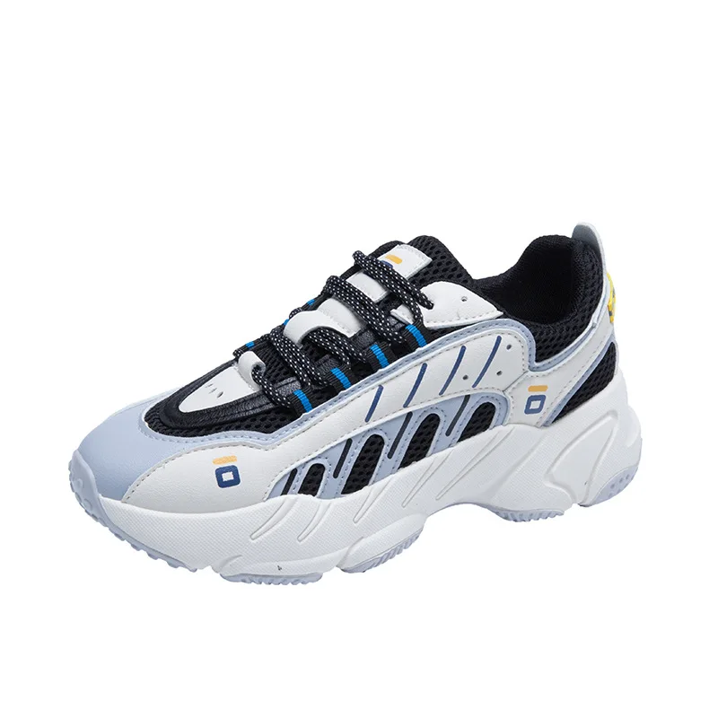 

New design PU and mesh upper female shoes breathable walking running shoes lady, Black/beige