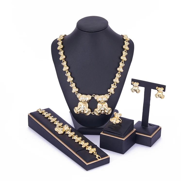 

2021 Lovely Bear14k Gold Jewelryset XOXO Jewelry Set I Love You Bear Jewelry Sets Lovely and Hot Design XOXO Necklace, Picture shows
