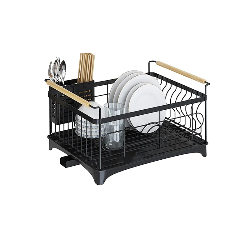 

China Factory Promotion Stainless Steel Double-layer Dish Rack, Black