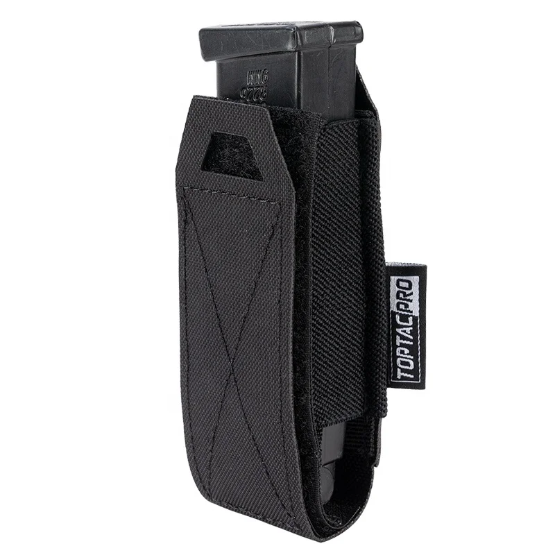 

TOPTACPRO Laser Cutting 500D Cordura Nylon Tactical Magazine Pouch Single Mag Holster Single Magazine Pouch for 9mm Mag