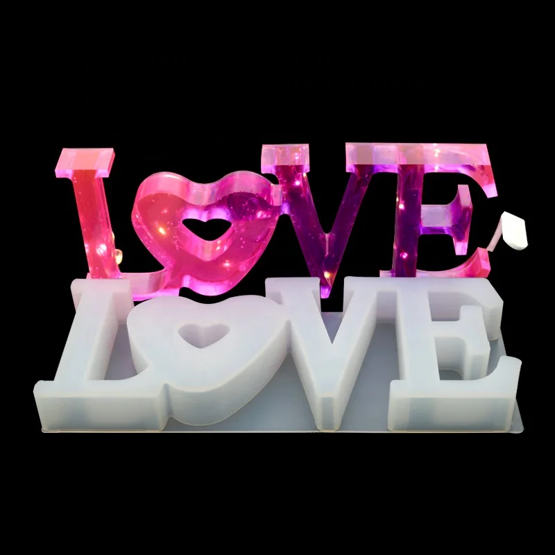 New LOVE Sign Silicone Epoxy Resin Molds for DIY Table Decoration