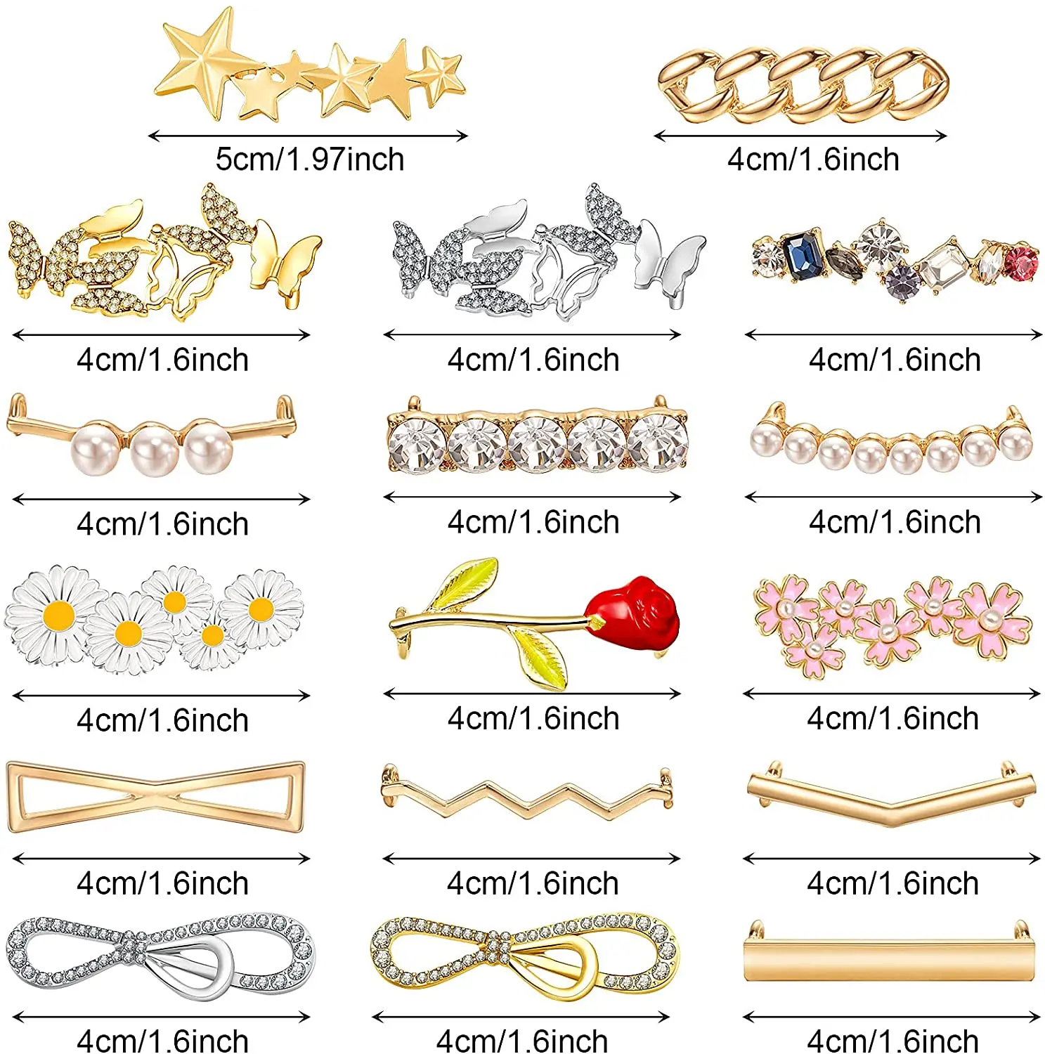 

Designer Customized metal chain decorative shoelace buckles clips charms