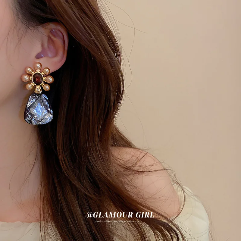 

quality flower geometric fashion jewelry resin acrylic earrings