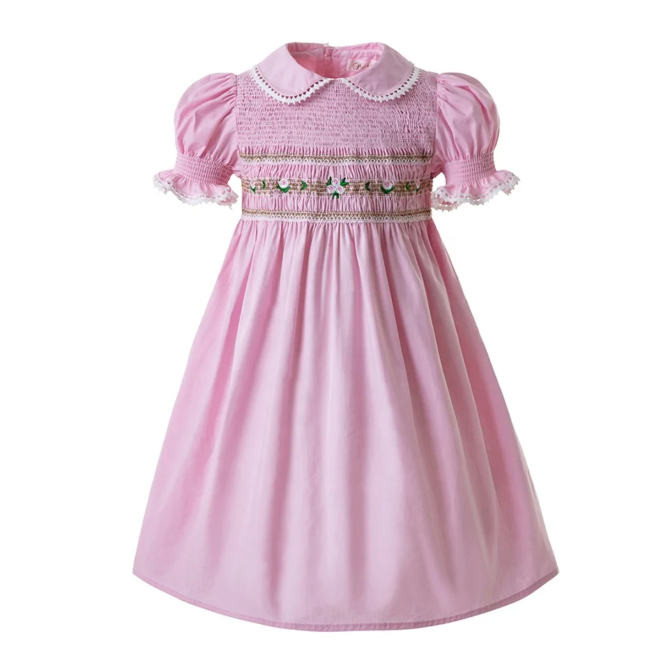 

Pettigirl Discount Smocked Baby Clothes Smocked Bubble Pink Smock Dress 2-12Years