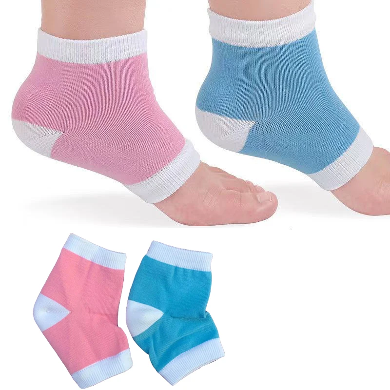 

Gel Heel Socks Open Toe Socks for Dry Hard Cracked Skin Moisturizing Gel Lined Toeless Spa Socks to Heal and Treat Dry