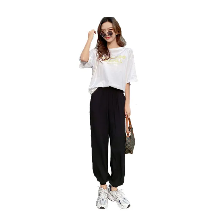 

Hot sale Korean style ladies summer solid color casual and comfortable plus size lantern pants