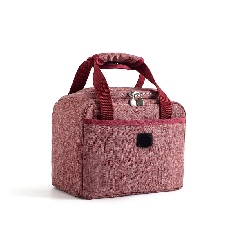 

China Supplier Eco Waterproof Red Fabric Student Food Warming Lunch Tote Box Bag for School kids