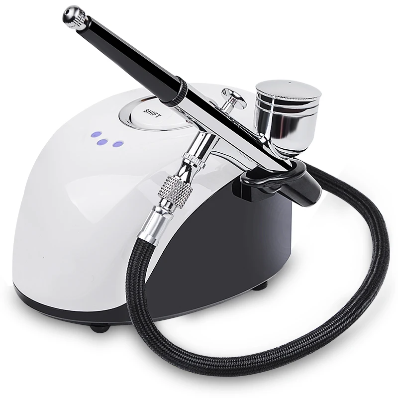 

110-240V Large flow and high pressure Private Label Portable Rechargeable Airbrush For Bakery Makeup Tattoo Ink, White