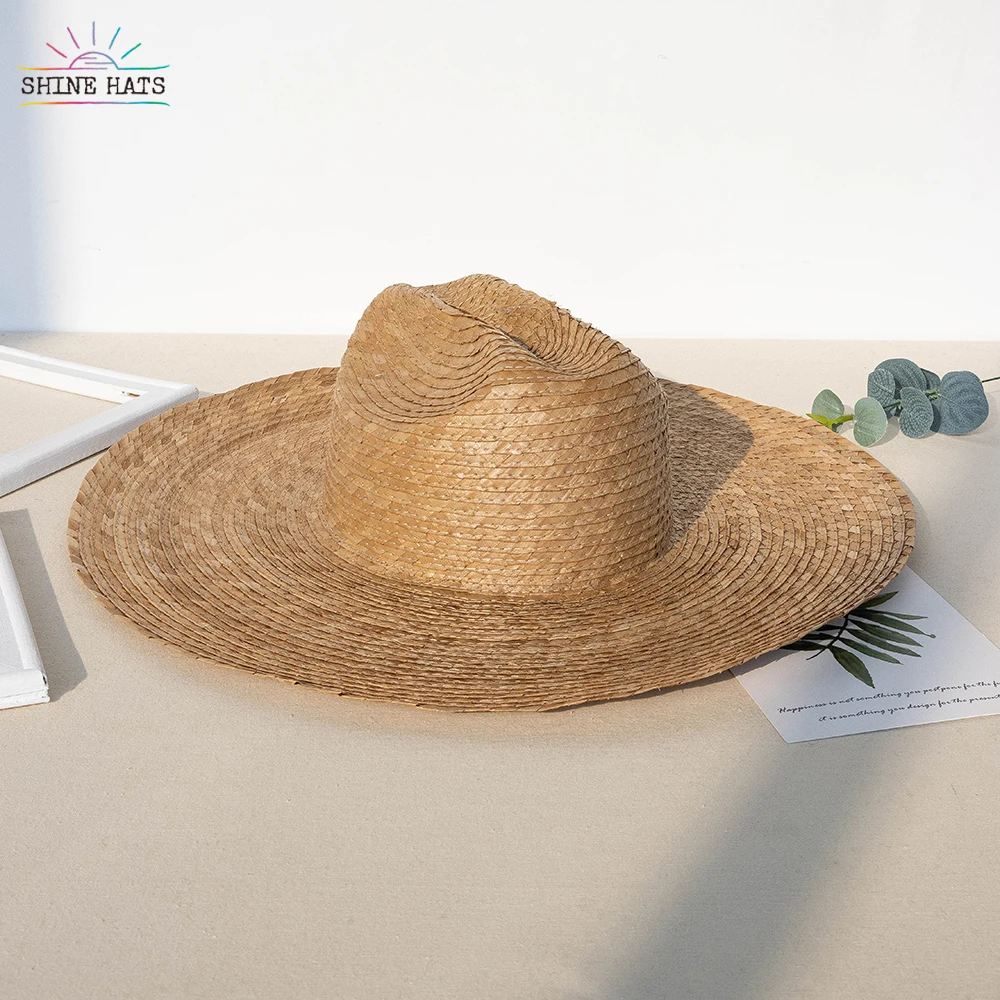 

Shinehats 2023 Cowboy Chapeau Sun Summer Custom Women Beach Cattleman Sombreros Wide Brim Panama Straw Hats