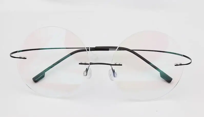 Star Style Ultra-light Memory Titanium Rimless Round Myopia Eyeglasses Optical Glasses Frame Men Women Eyewear
