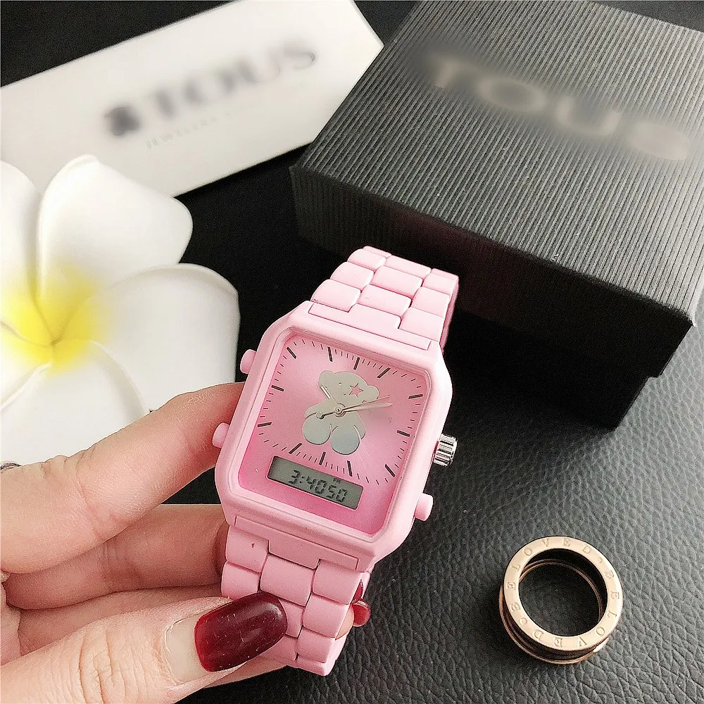 

Square Digital Watch Women alloy Waterproof Custom Logo Kid Cartoon Quartz watches light luxury colorful girls watch
