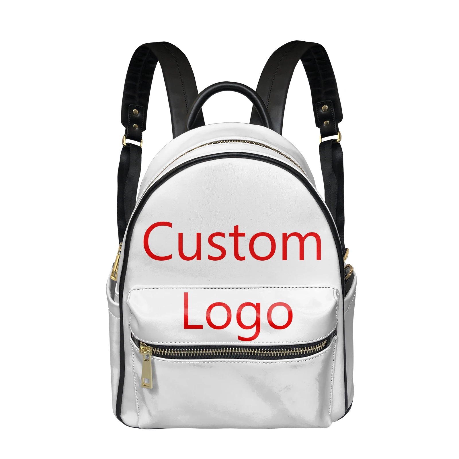 

New POD MOQ 1 Wholesale&Dropshipping Women Quality PU Leather Backpack Custom Logo/Print/Design/Text/Letter/Image Shoulder Bag