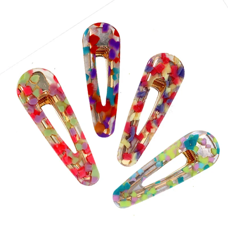 

CLARMER Ins fashion cute color girl duckbill clip wholesale hair accessory handmade custom acetate hair clip for women