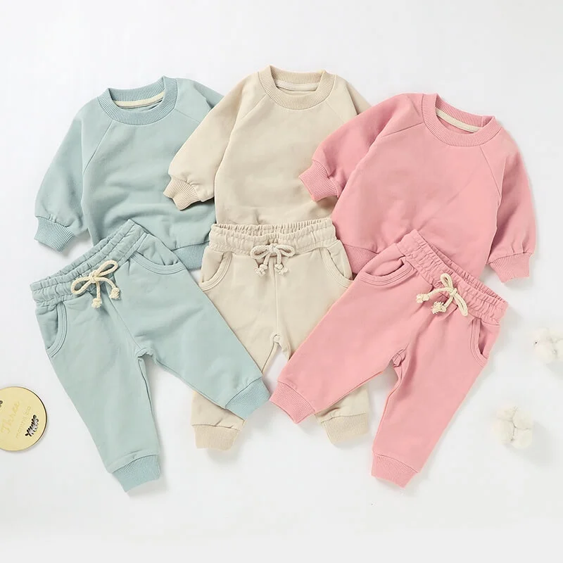 

Autumn New Style Baby Sweater & Pants Sets French Terry Set for Toddlers, Plain dyed