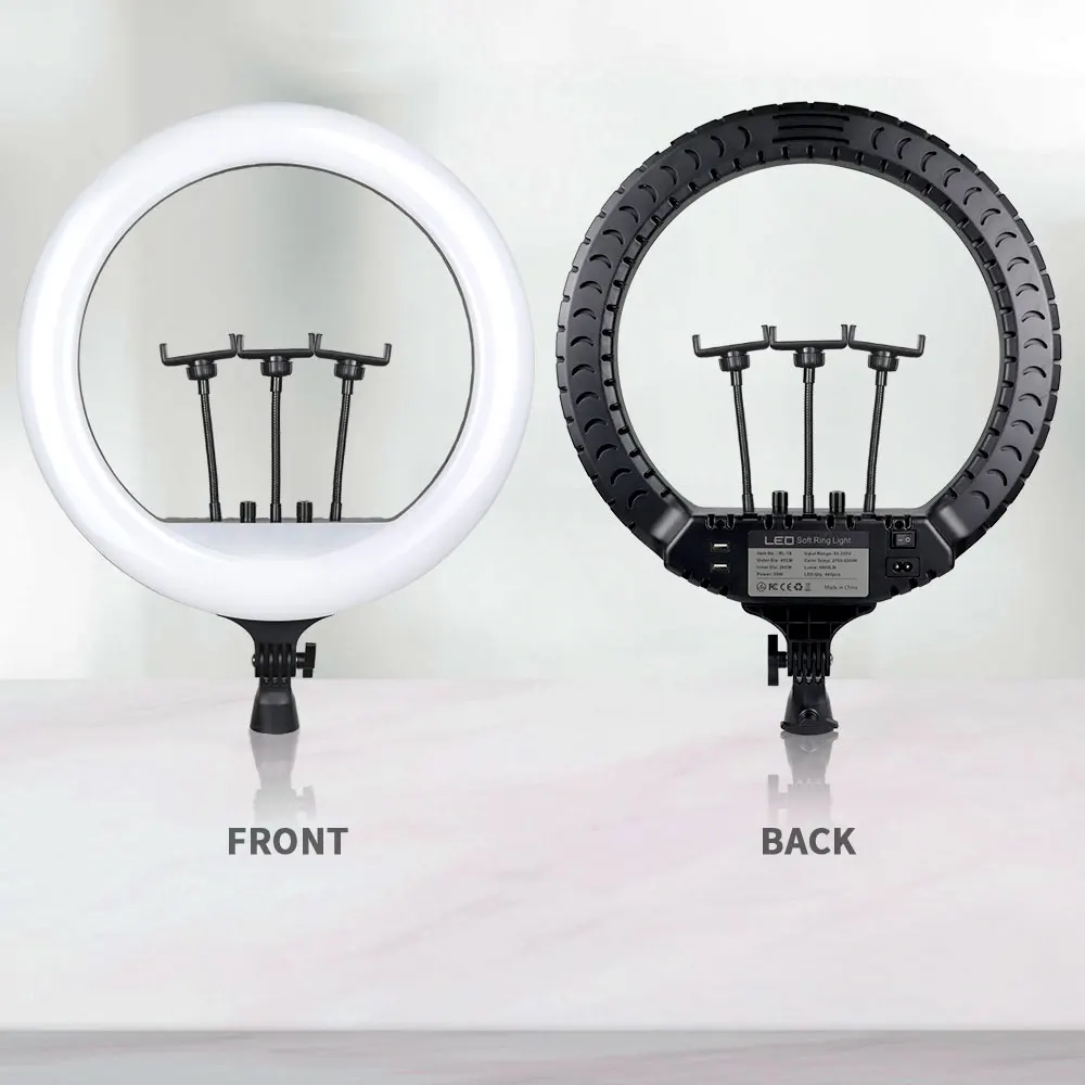 
ring light 18 inch led 2700-6500K 55W Dimmable photographic lighting with stand 