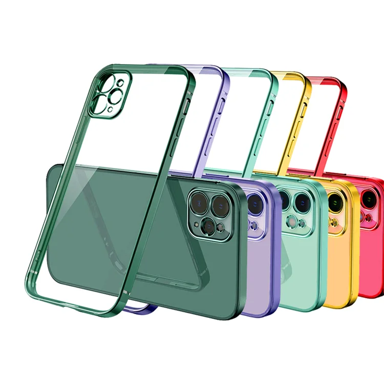 

Factory price phone case clear TPU camera protective luxury plating phone case for iphone 12 pro max, Muti-colors,customize colors