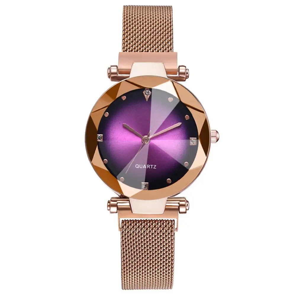 

Shaking net red with the rhinestone apex magnet buckle watch lazy net with the suction iron ladies quartz watch wholesale