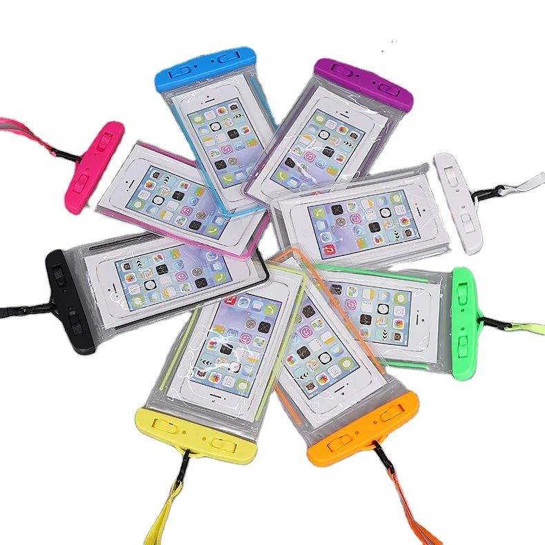 

Mobile Phone Waterproof Phone Case Clear Waterproof Bag Pouch Pvc Night Light Water Proof Universal Cell Phone Bag For Iphone, Black/blue/rose/yellow/orange..multi