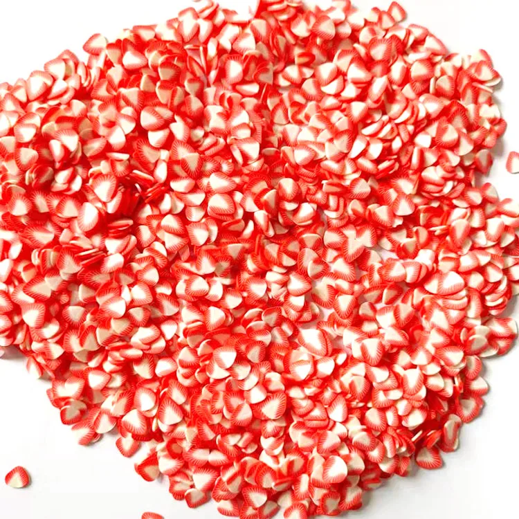 

Customized 2021 new fashion jewelry decoration filled polymer clay slice strawberry slice nail slime material, As picture