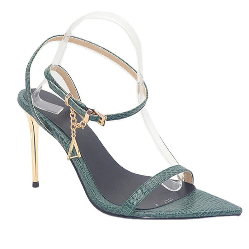 

Pointed Heel 2020 Women Sandals Ladies Dress Shoes Snake Skin Sandals