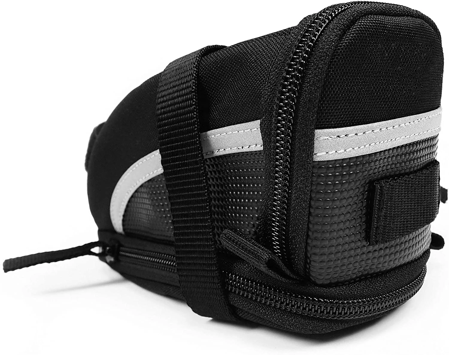 

Outdoor Cycling Bike Bicycle Saddle Bag Under Seat Packs Tail Pouch Under Seat Pouch Wedge Packs with Reflective Stripes Black
