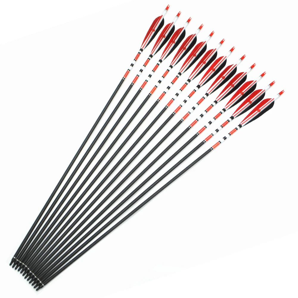 

Mix carbon arrow 5" Turkeys feathers 500 spine wholesale arrows for archery recurve bow carbon arrow