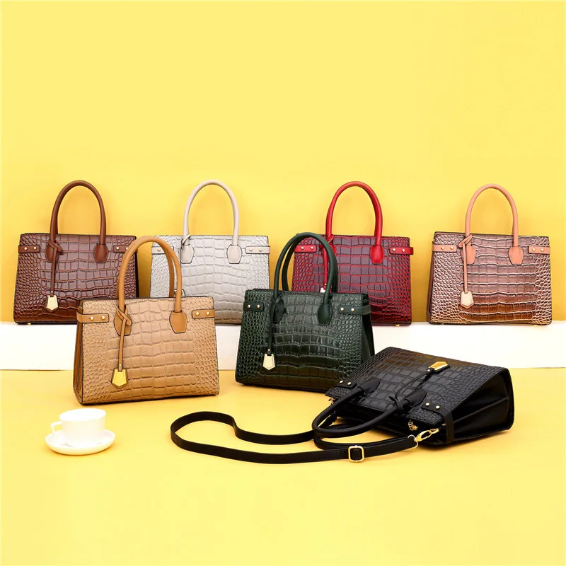 

2021 High quality Purses Young Lady Large Capacity Handbags Fashion Crocodile Pattern Bags For Women