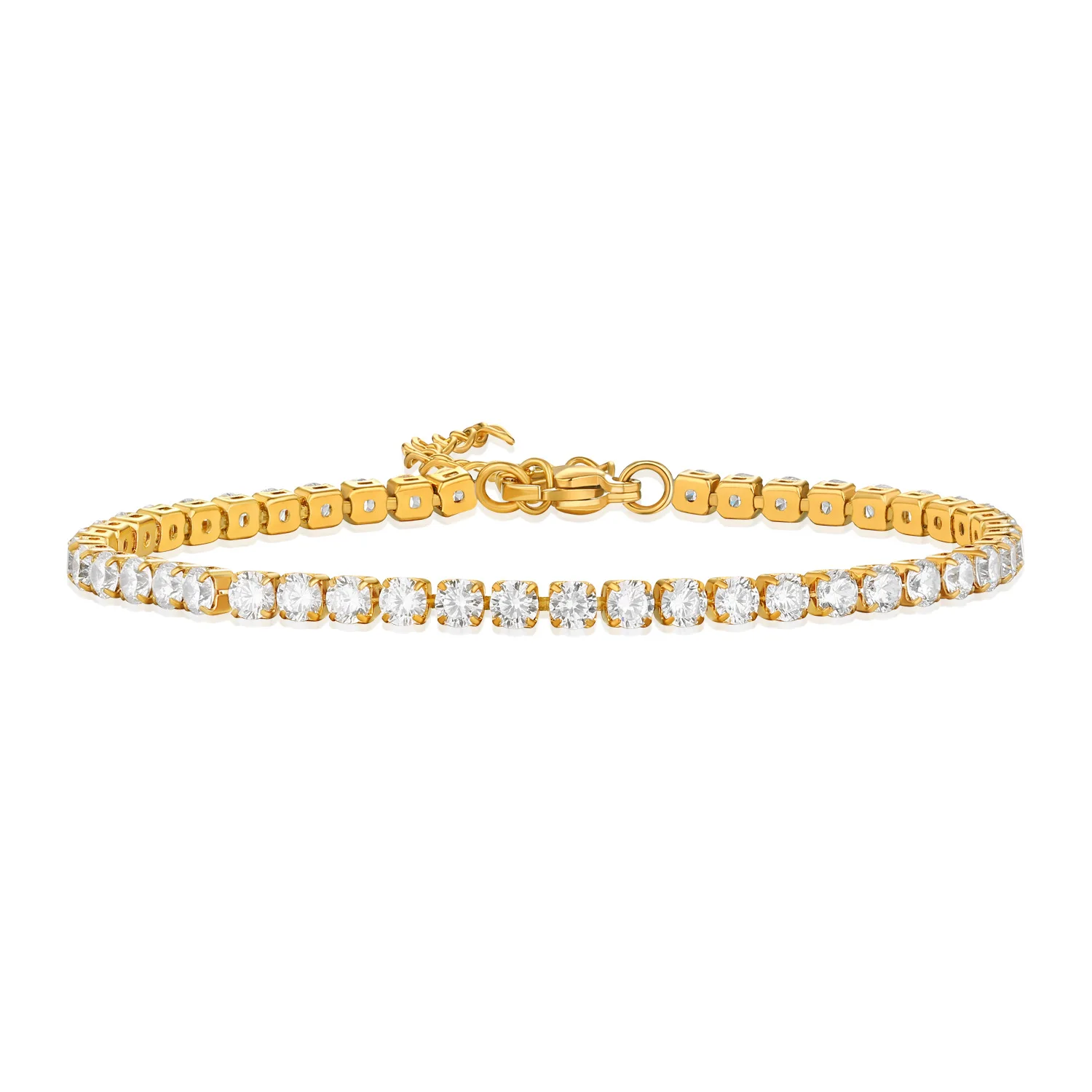 

Women Stainless Steel Women Tennis Zircon Bracelet, Gold,silver