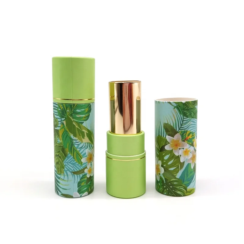 
Wholesale Twist Up Cardboard Container Green Vegan Lipstick Packaging Empty Paper Tubes 
