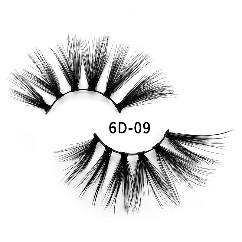 

False Eyelashes Vendor Eyelash Packaging Box Custom Private Label 25mm 6D Mink Eyelash, Black