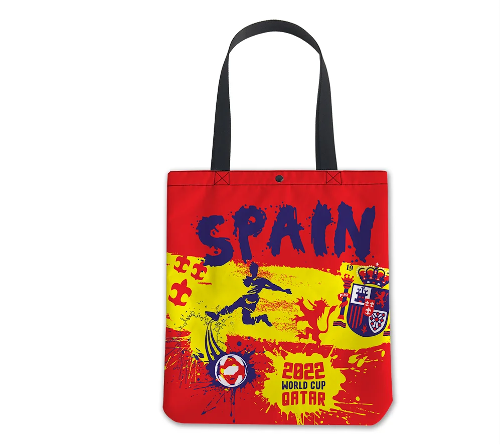 

2022 New Designer Brazil France Germany Spain England Qatar World Cup Souvenirs Eco Friendly Foldable Reusable Tote Shopping Bag