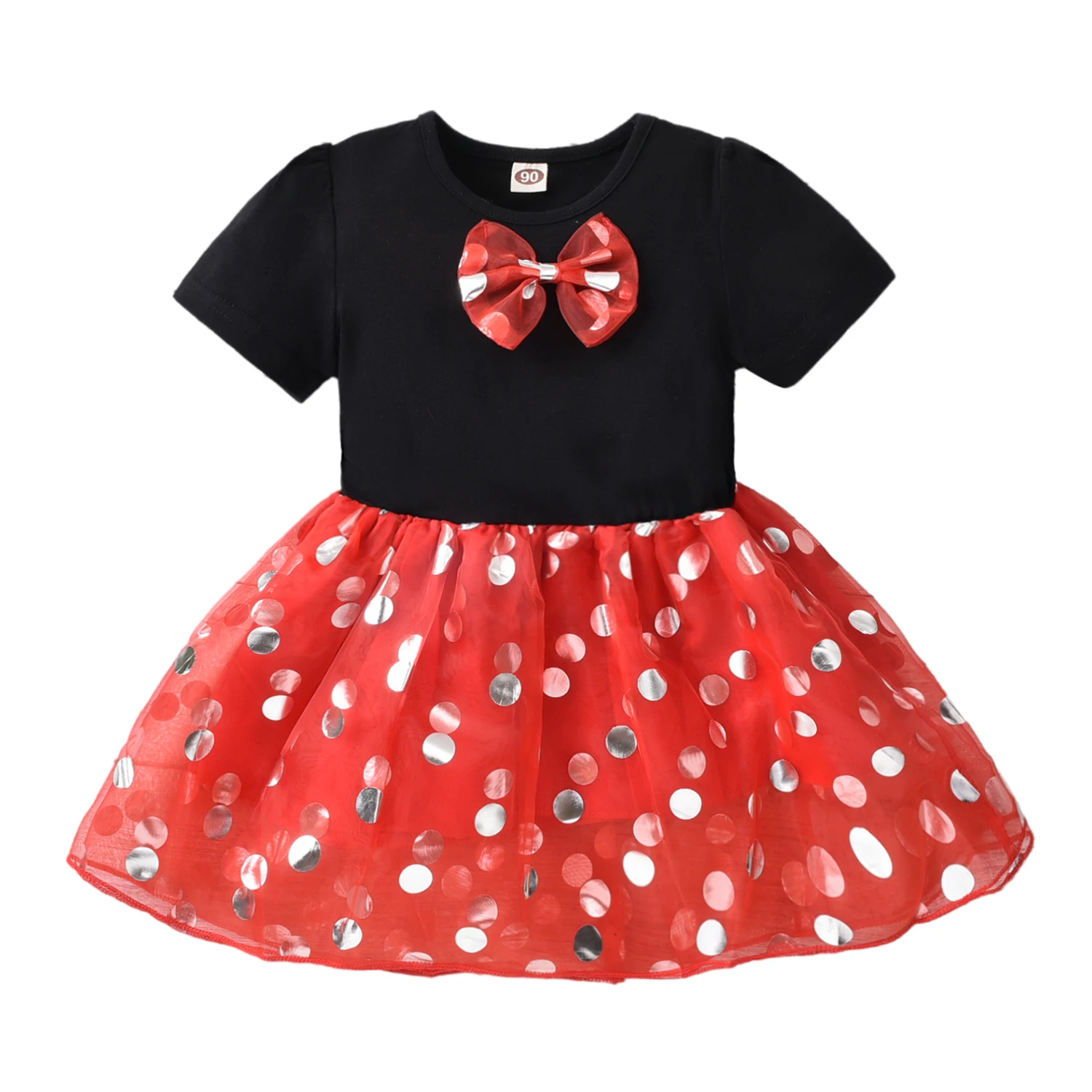 

2021 Summer Baby Dress red dot Infant Princess skirt A-Line Cotton mickey style Dress/ 1-6year girl party dress