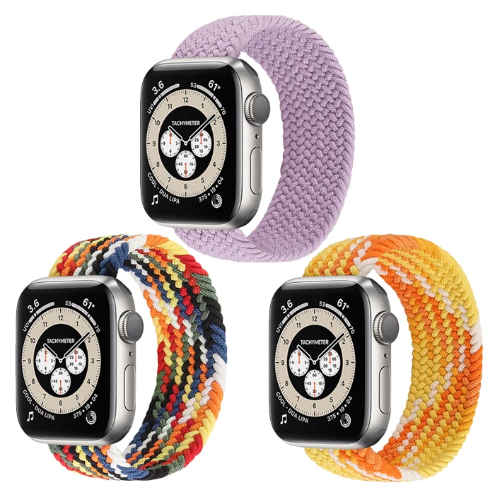 

Weave Pattern Watch Bands Replacement Braided Solo Sport Band Loop Woven Wrist Watchband For iWatch Series 7 SE