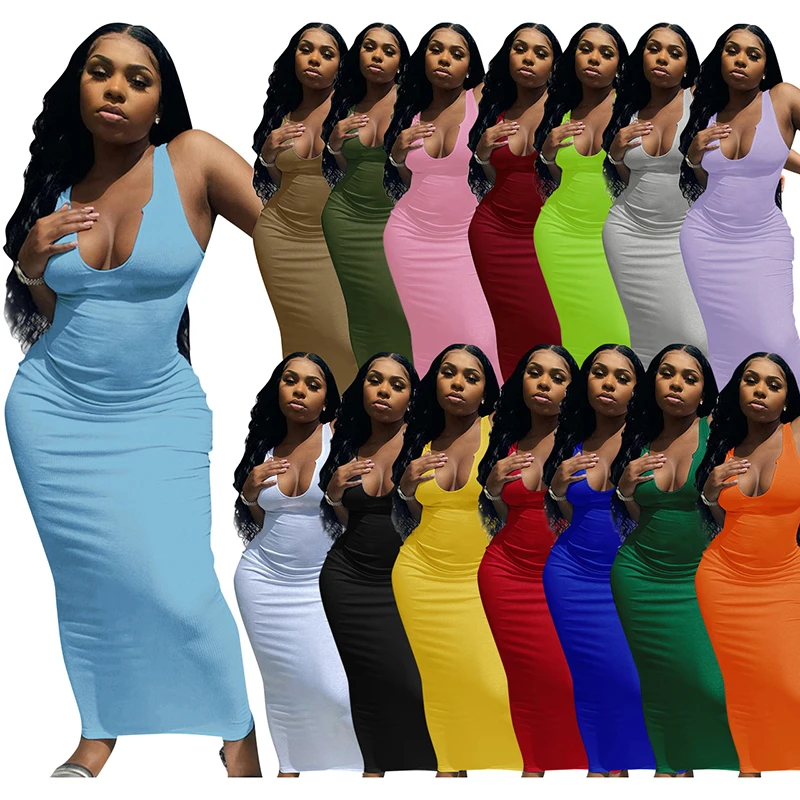 

2021 New V Neck Women Casual Dress Women Summer Dress High Stretch Summer Dress