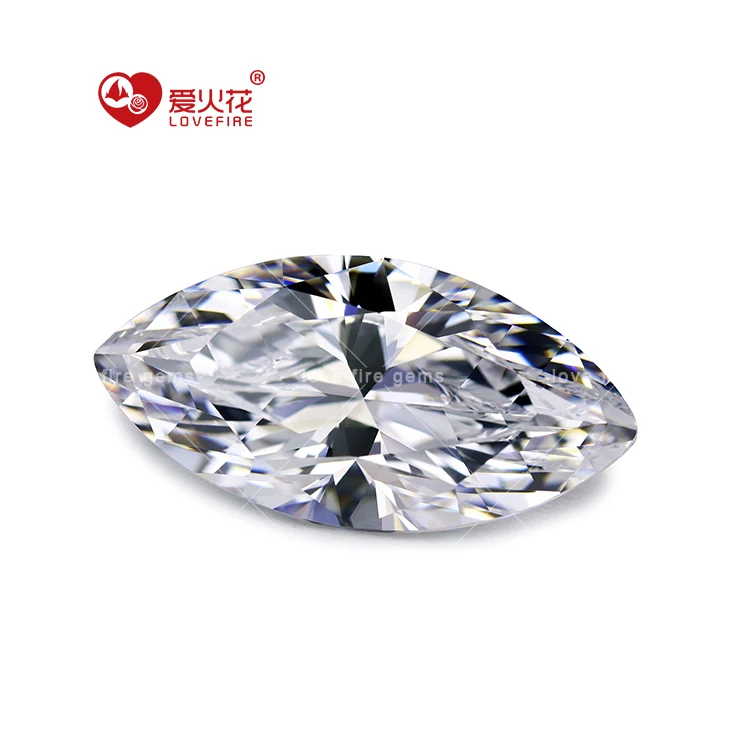 

synthetic 5a quality loose cz diamond gemstone stone marqiuse shape white stones cubic zirconia