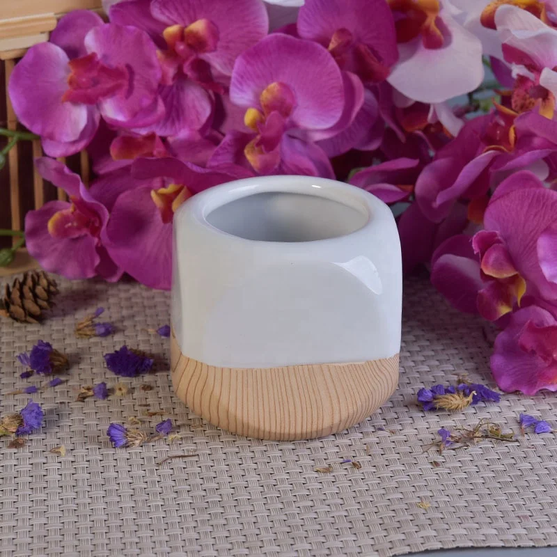Mini empty ceramic candle jar tealight candle holder home decor